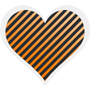 Icon Herz mit orange gestreifter Füllung